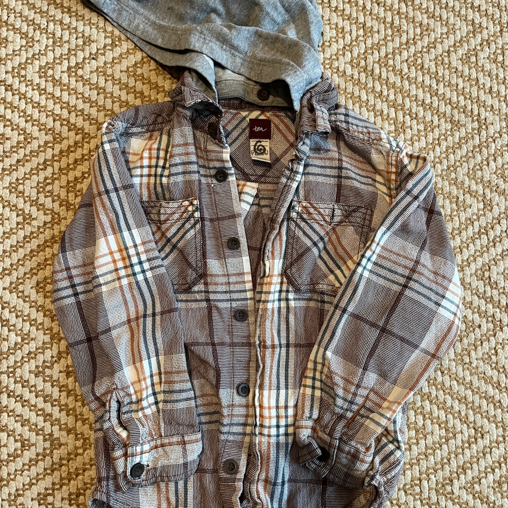 SOLD Tea Collection Hooded Flannel